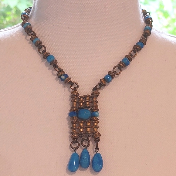 Egyptian Replica Pharaonic Luxor Necklace | Vintage Wesekh | Egypt - Picture 10 of 11